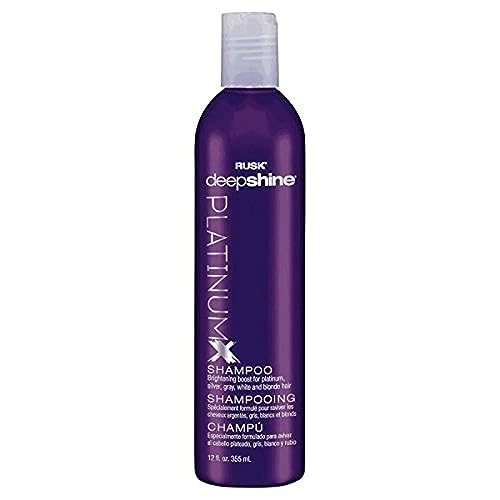 RUSK Deepshine PlatinumX Shampoo, Gentle Cleansing, Brightening Color Boost for Platinum, Silver, Gray, White, and Blonde Hair, 12 oz - Image 1