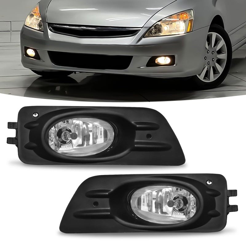 OKSIWA Halogen Fog Light for 2006 2007 Honda Accord SedanFront Bumer Fog Lamp Kit with Wiring Harness SwitchPlug and Play