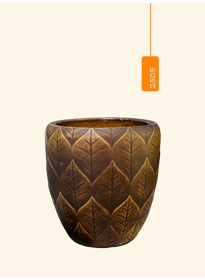 Luxury Textured Magnesia Cement Planter (26 × 26 cm) – Balanced Form for Calm Interiors - Image 1