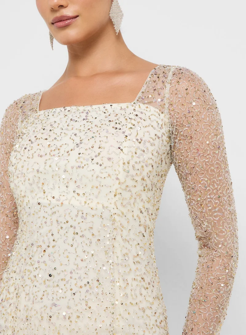 Namshi x Bead Embellished A Line Dress