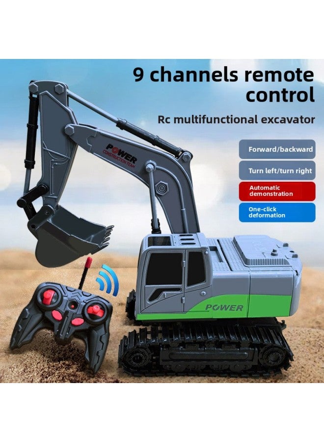 Large Remote Control Excavator Toy Car Boy Alloy Engineering Car Children's Rechargeable Electric 6-way Excavator Cross-border-Color:Alloy Remote Control Excavator 6 Channel-yellow-Proportion:【high】 With 3 Lithium Battery Charging Line - Image 2