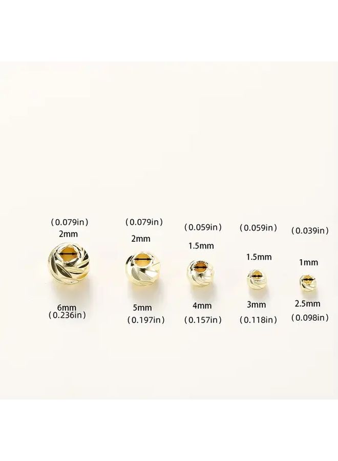 100Pcs 14k Golden Plated Spacer Beads 2 5mm Brass Jewelry Findings For DIY Earrings Necklaces Bracelets - Image 4