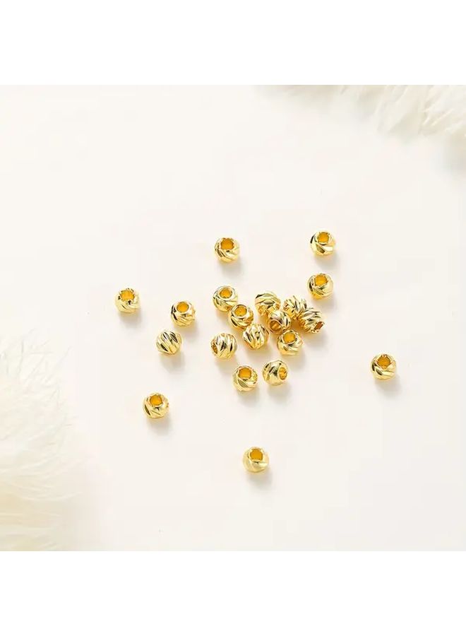 100Pcs 14k Golden Plated Spacer Beads 2 5mm Brass Jewelry Findings For DIY Earrings Necklaces Bracelets - Image 1