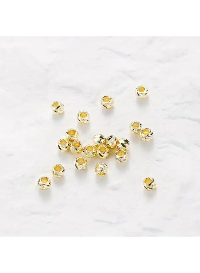 100Pcs 14k Golden Plated Spacer Beads 2 5mm Brass Jewelry Findings For DIY Earrings Necklaces Bracelets - Image 5
