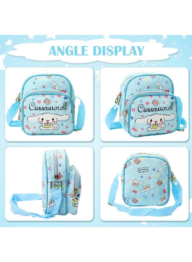 PALAY ¬Æ Cinnamoroll Crossbody Bag for Girls Kawaii Cinnamoroll Shoulder Bag Small PU Sling Bag with Removable Shoulder Strap Crossbody Bag Christmas Gift for Girls Birdthday Gift, 18x10x20cm, Blue - Image 4