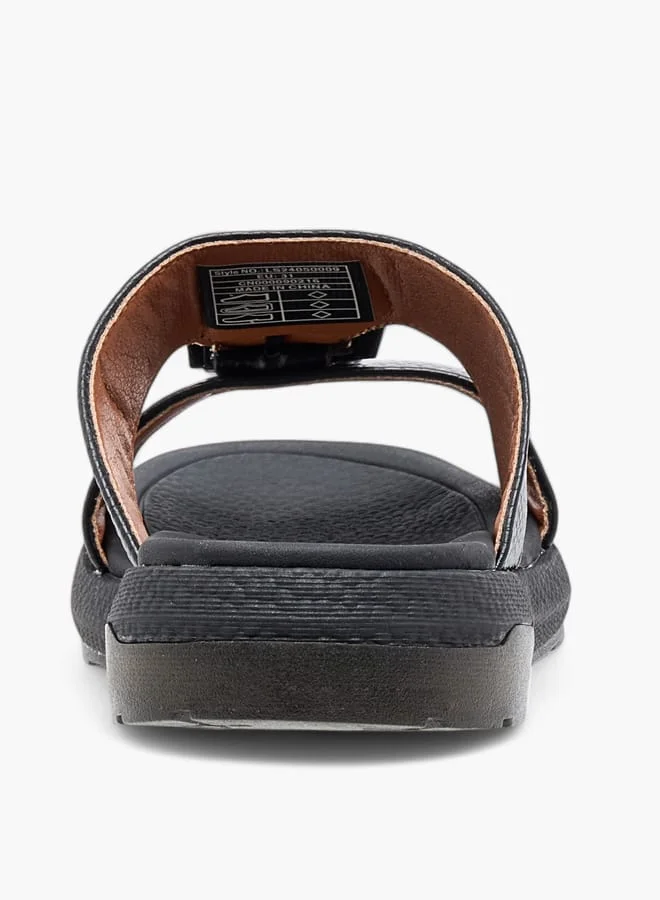 Le Confort Boys Textured Arabic Sandals with Buckle Detail