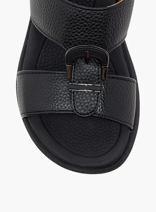 Le Confort Boys Textured Arabic Sandals with Buckle Detail