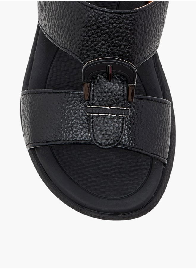 Le Confort Boys Textured Arabic Sandals with Buckle Detail  - Image 3