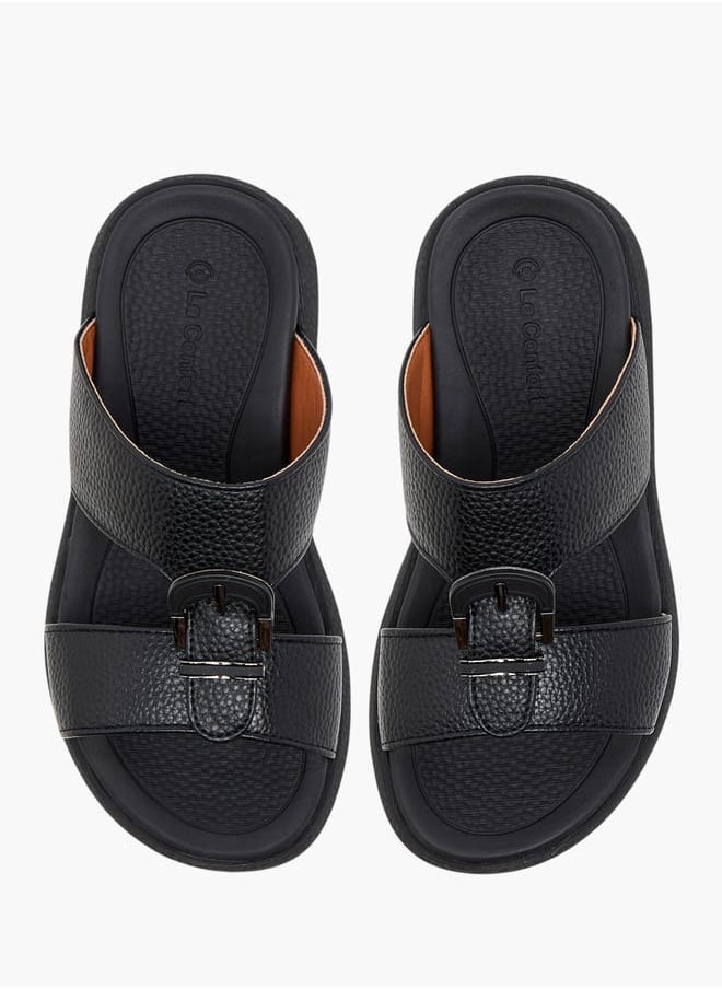 Le Confort Boys Textured Arabic Sandals with Buckle Detail  - Image 1