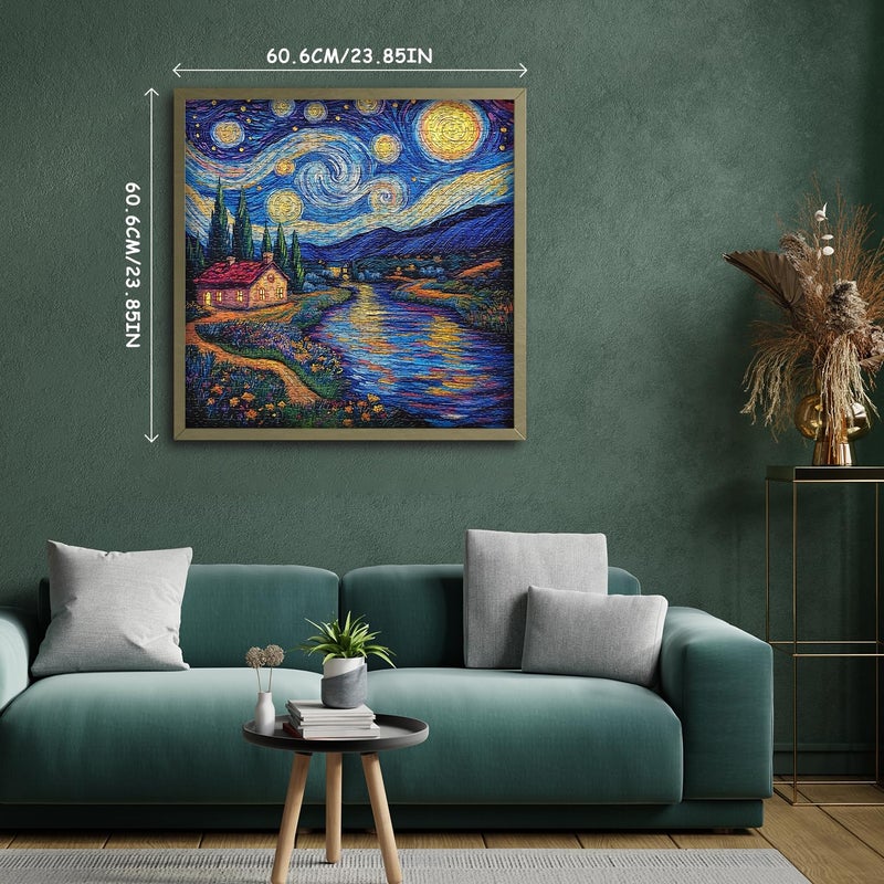 PICKFORU Starry Night 1000 Piece Puzzle, Van Gogh Art Jigsaw Puzzle, Nature Landscape Scenic Puzzle for Adults - Image 4