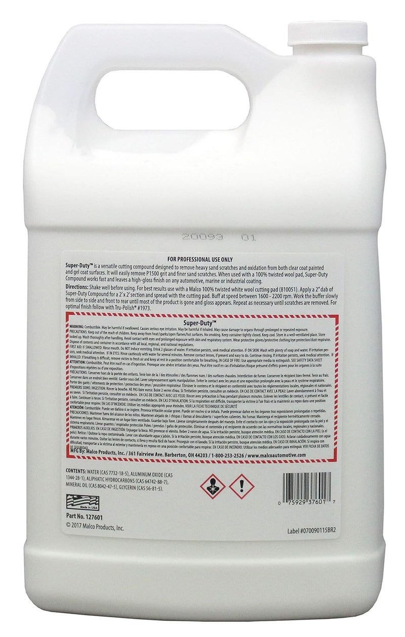 MALCO Super Duty Heavy Cut Compound - Professional Cutting, Polishing and Finishing Compound/for Auto Paint Correction, Detailing and Buffing / 1 Gallon (127601) - Image 2