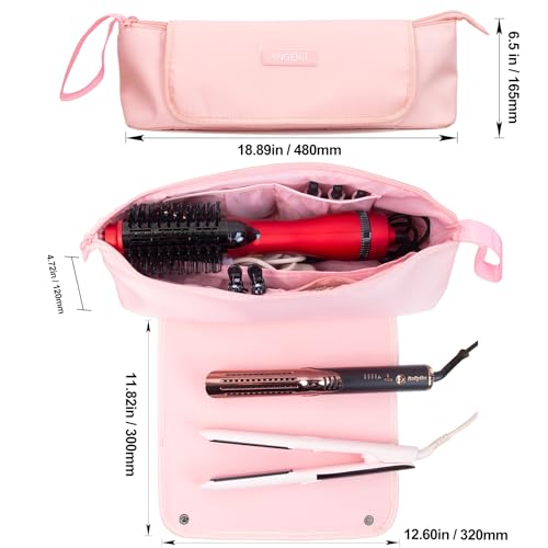 ANGENIL Large Capacity Heat Mat Hot Hair Iron Tools Travel Bag, 2 in 1 Portable Organizer Bags with Large Heat Resistant Mat for Hair Straighteners, Curling Irons, Hot Air Brushes, Travel Essentials - Image 5