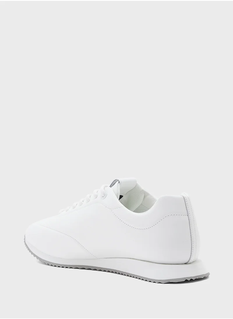 CALVIN KLEIN LACE UP LEATHER RUNNER TRAINERS