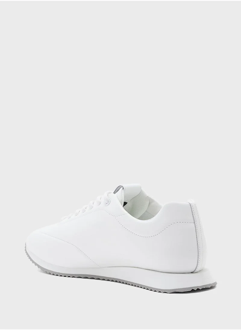 CALVIN KLEIN LACE UP LEATHER RUNNER TRAINERS