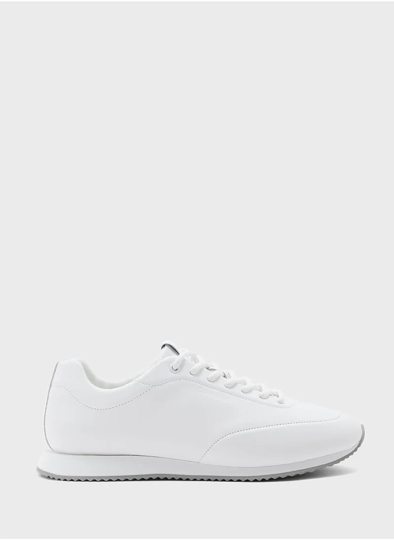 CALVIN KLEIN LACE UP LEATHER RUNNER TRAINERS