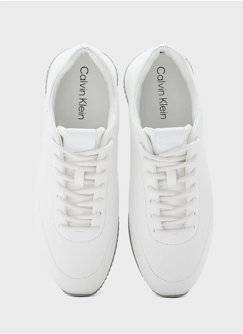 CALVIN KLEIN LACE UP LEATHER RUNNER TRAINERS
