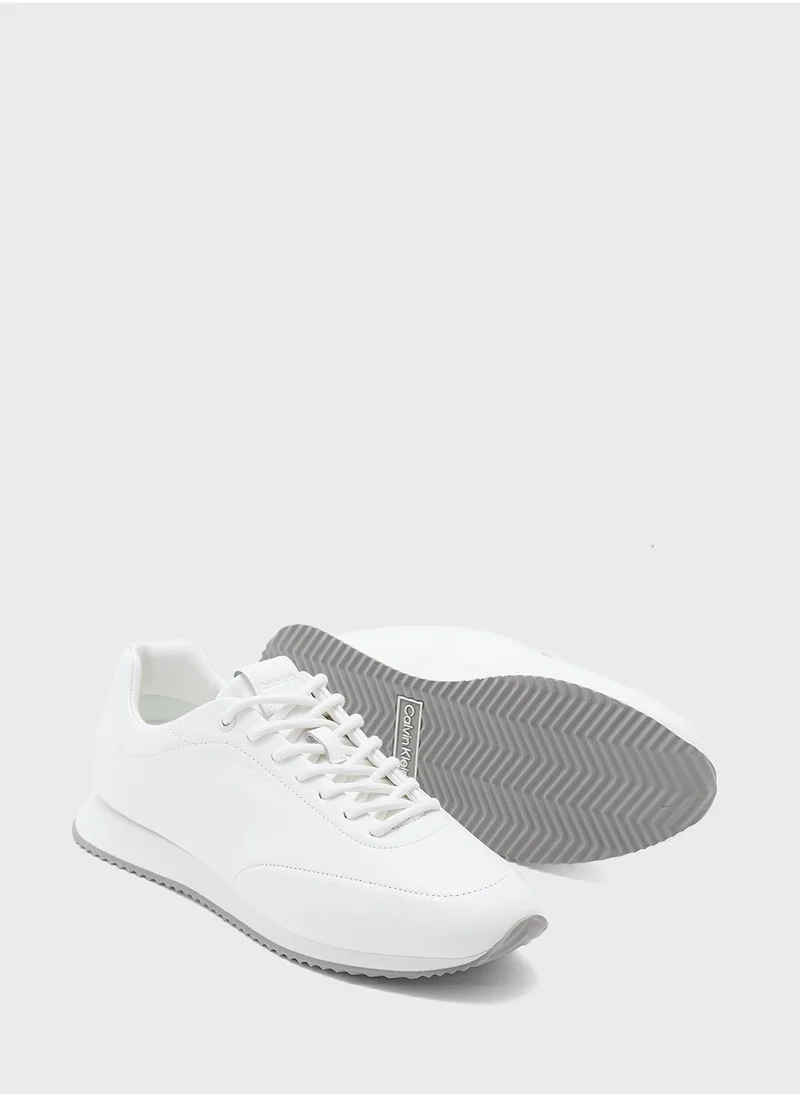 CALVIN KLEIN LACE UP LEATHER RUNNER TRAINERS