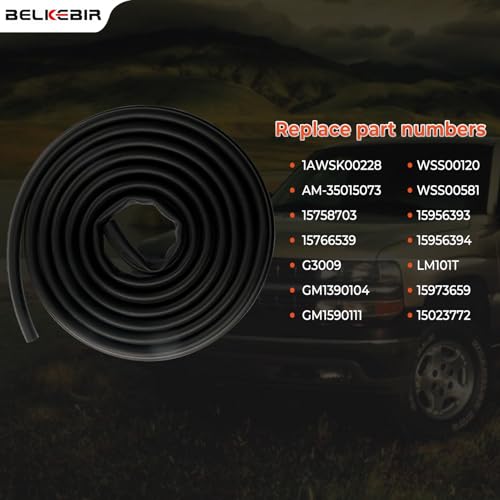BELKEBIR Front Left & Right Side Door Weather Stripping, Rubber Seal Trim Weatherstrip Compatible with 1988-2000 Chevy GMC C1500 C2500 C3500 K1500 K2500 K3500 Blazer Suburban Tahoe Yukon, Cadillac Escalade - Image 4