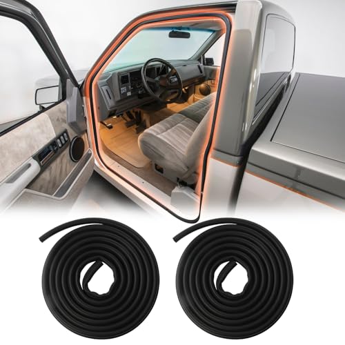 BELKEBIR Front Left & Right Side Door Weather Stripping, Rubber Seal Trim Weatherstrip Compatible with 1988-2000 Chevy GMC C1500 C2500 C3500 K1500 K2500 K3500 Blazer Suburban Tahoe Yukon, Cadillac Escalade - Image 1