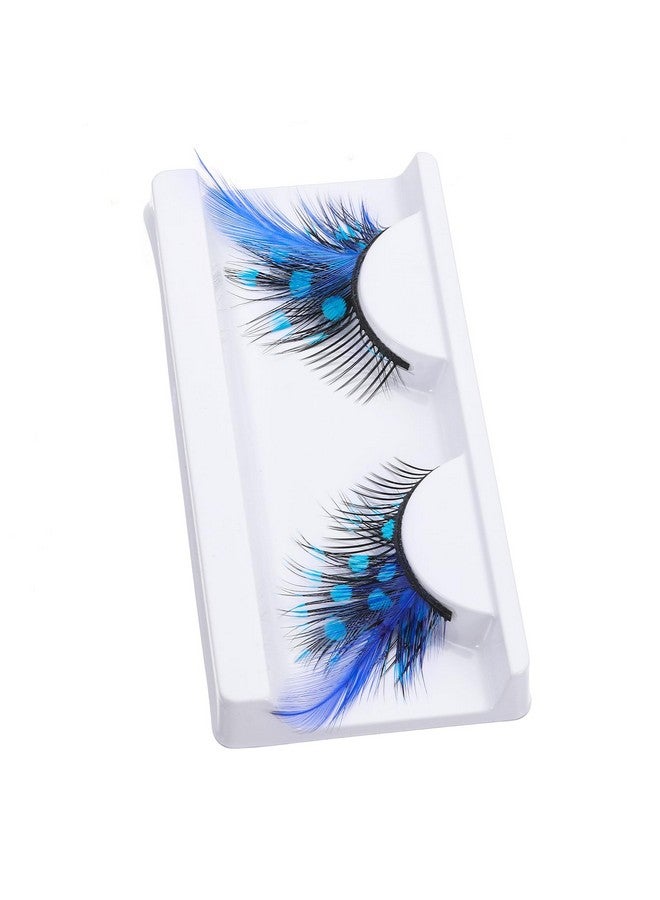 DSLONG Halloween Eyelashes Green Feather Eyelashes Dramatic Extra Long Big Halloween Colored Lashes Cosplay Feather Lashes Show Dance Makeup Tools Reusable (A2) - Image 5