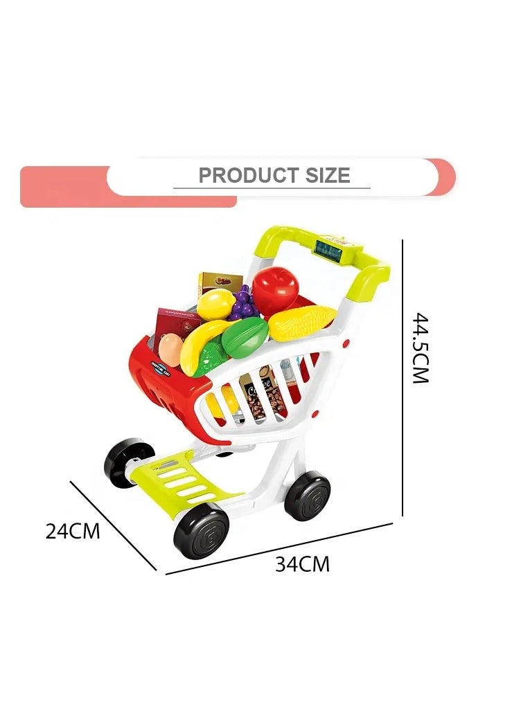 Cute Design Super Mark Trolley Pretend Play Supermarket Trolley Toy Supermarket Trolley Toy - Image 5
