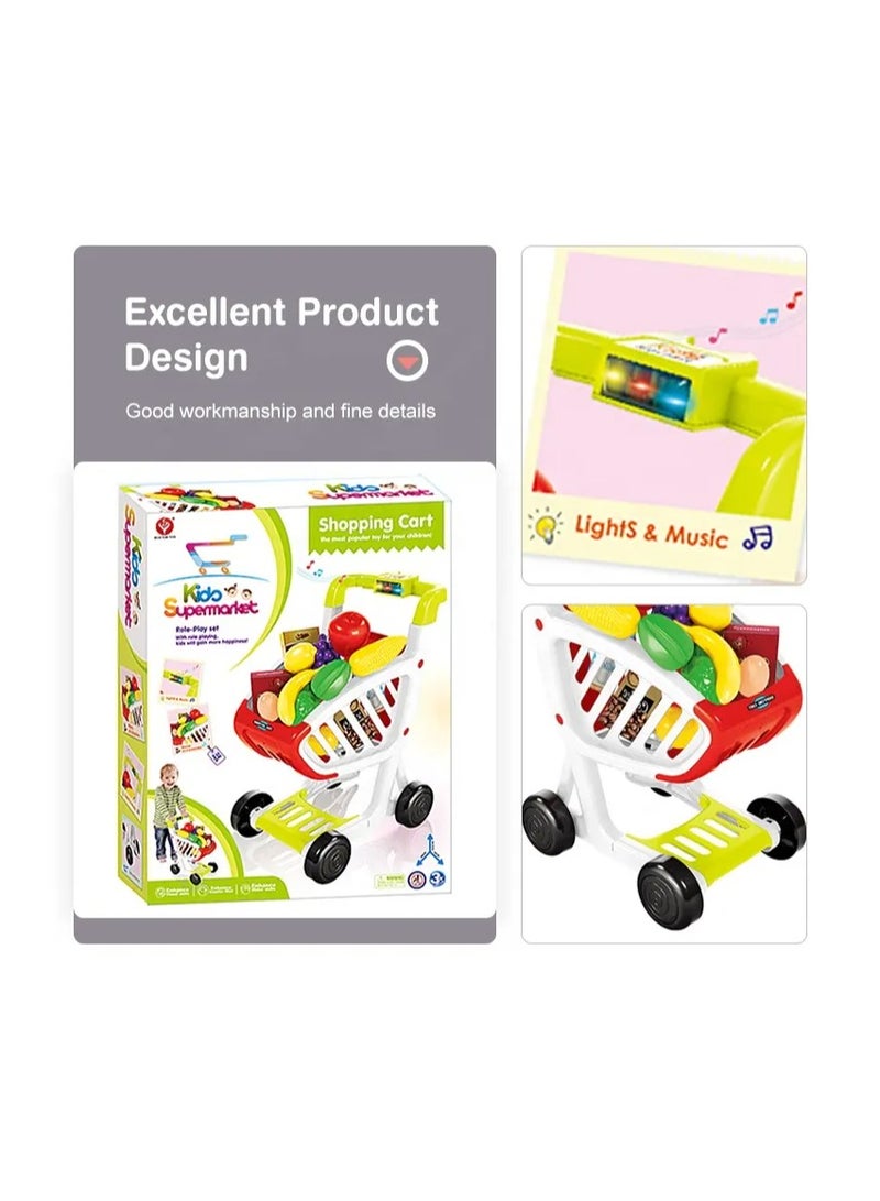 Cute Design Super Mark Trolley Pretend Play Supermarket Trolley Toy Supermarket Trolley Toy - Image 3