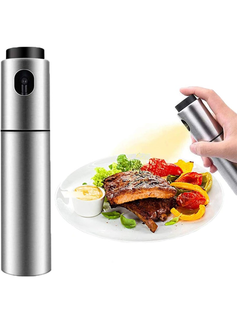 مضخة رش للطهي، زجاجة رش زيت، زجاجة رش للمطبخ، بخاخ من الفولاذ المقاوم للصدأ، زجاجة زجاجية، موزع خل للشواء، السلطة، الخبز، التحميص، نظام غذائي صحي، بخاخ طهي 100 مل - Image 1