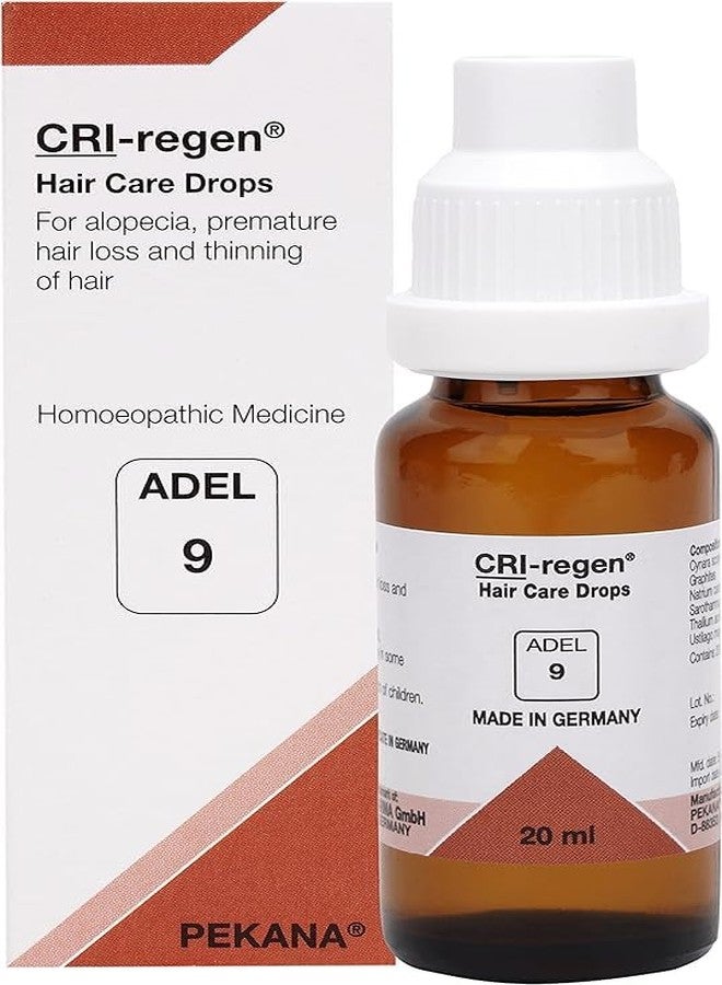 PVR MEDITECH ADEL No. 9 CRI-regen Homoeopathic Hair Care Drops for Hair Fall, Dandruff & Scalp Health | German Quality - 20 ml - Image 1