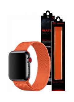 NIBEMINENT Stainless Steel Milanese Loop Mesh Band for Apple Watch 7/6/SE/5/4/3/2/1 42mm/44mm/45mm Orange  - Image 3