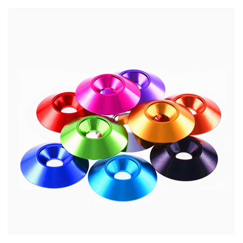 Countersunk Washer,Cup Washer, 5PCS M2 M2.5 M3.5 M4 Aluminum Colourful Countersunk Umbrella Flat Head Screw Concave Conical Decorative Groove Washer Gasket (Size : M2, Color : Mauve_5PCS) (Color : BR - Image 5
