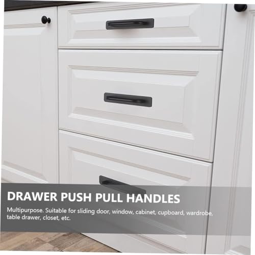 DHVSAM 1 Pcs Self Adhesive Cabinet Door Handle Stick On Handle Self Stick Drawer Pulls No Drill Black Cabinet Pulls Peel and Stick for Glass Sliding (Black) - Image 2