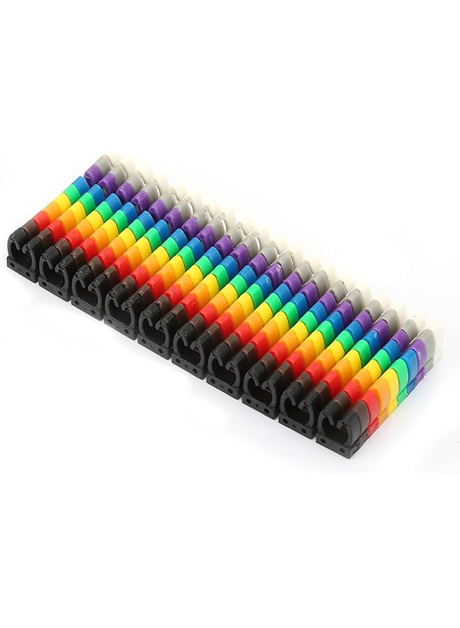 PROMASS Clip on Wire Markers, Wire Number Labels Colorful Wire Numbering Marker Tube Cable Marker for Marking The Color Coded Cables(100Pcs 4mm²)  - Image 1