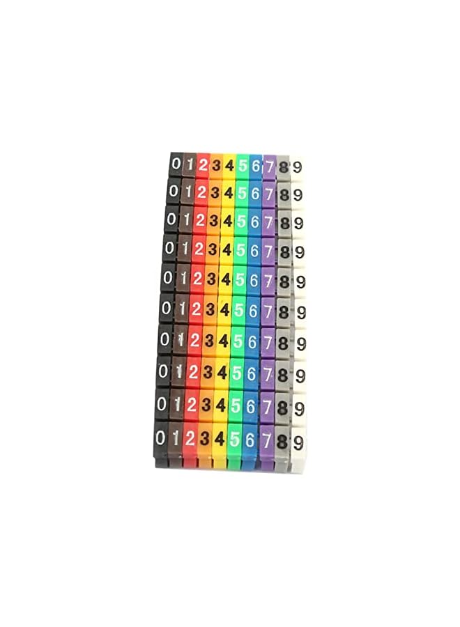 PROMASS Clip on Wire Markers, Wire Number Labels Colorful Wire Numbering Marker Tube Cable Marker for Marking The Color Coded Cables(100Pcs 4mm²)  - Image 5
