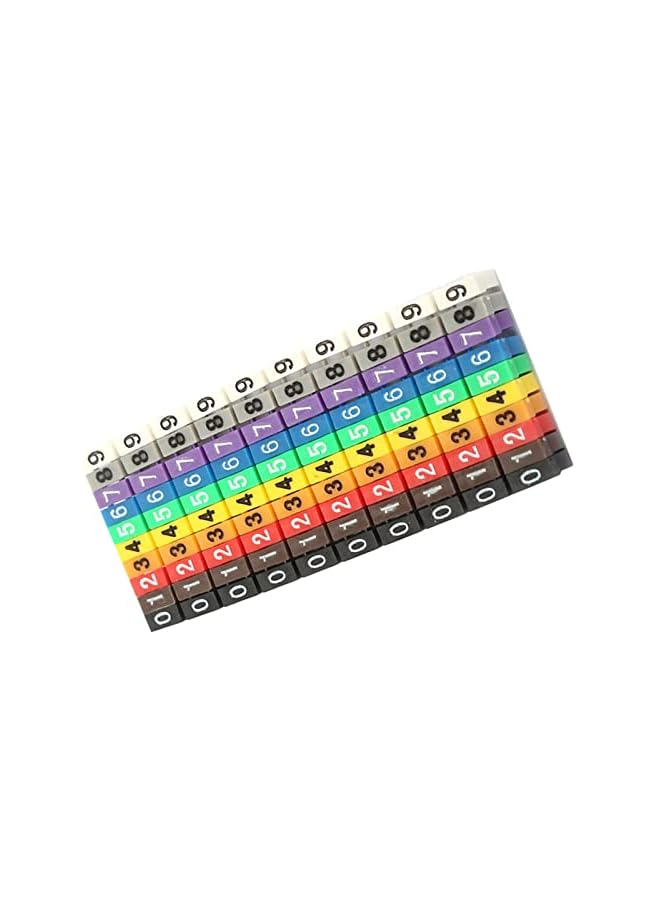 PROMASS Clip on Wire Markers, Wire Number Labels Colorful Wire Numbering Marker Tube Cable Marker for Marking The Color Coded Cables(100Pcs 4mm²)  - Image 2