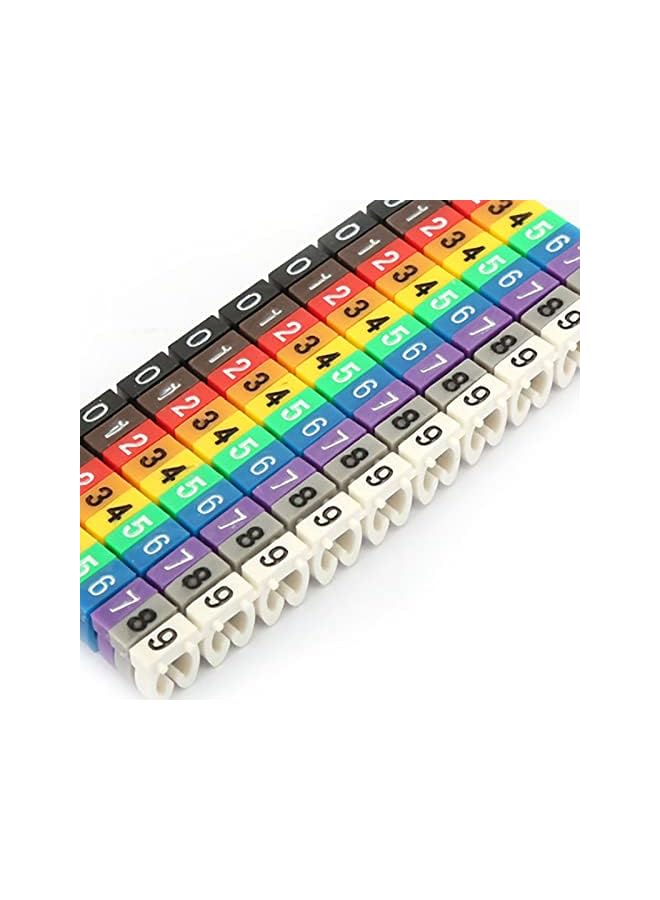 PROMASS Clip on Wire Markers, Wire Number Labels Colorful Wire Numbering Marker Tube Cable Marker for Marking The Color Coded Cables(100Pcs 4mm²)  - Image 4