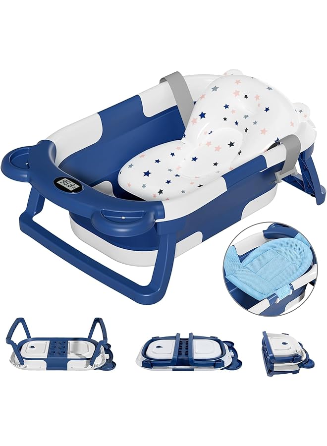 erorex Collapsible Baby Bathtub For Infants To Toddler With Real Time Temp Monitor+Floating Cushion - Image 1