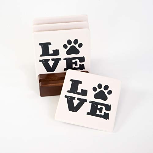 CoasterStone Dark Slotted Wood Coaster Stand, Holds 4 Square Coasters, 4-Inch - Image 2