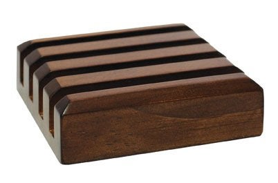 CoasterStone Dark Slotted Wood Coaster Stand, Holds 4 Square Coasters, 4-Inch - Image 4