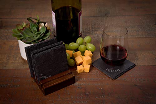 CoasterStone Dark Slotted Wood Coaster Stand, Holds 4 Square Coasters, 4-Inch - Image 5