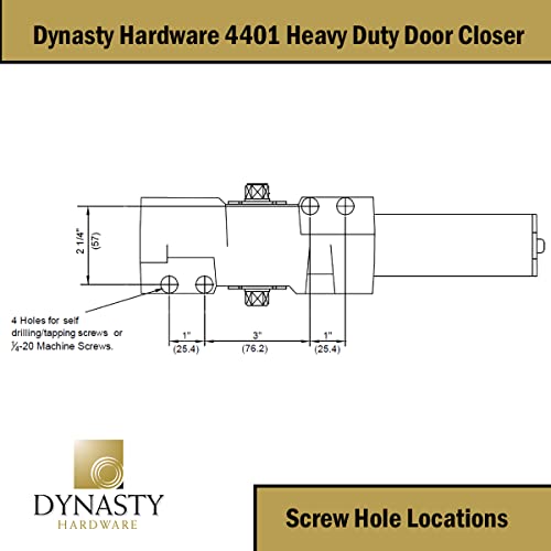 Dynasty Hardware Door Closer, Grade 1 Heavy Duty Commercial Hydraulic Closer, Self-Closing, Adjustable Spring Size 1-6, ADA Compliant, Surface Mount, Sprayed Aluminum, Series 4401 - Image 4