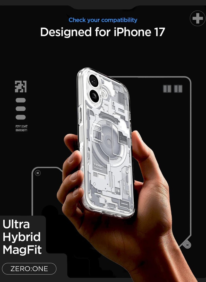 Spigen غطاء هاتف آيفون 17 من ألترا هايبرد ماغ فيت مع ماغ سيف (2025) - زيرو وان أبيض - Image 2