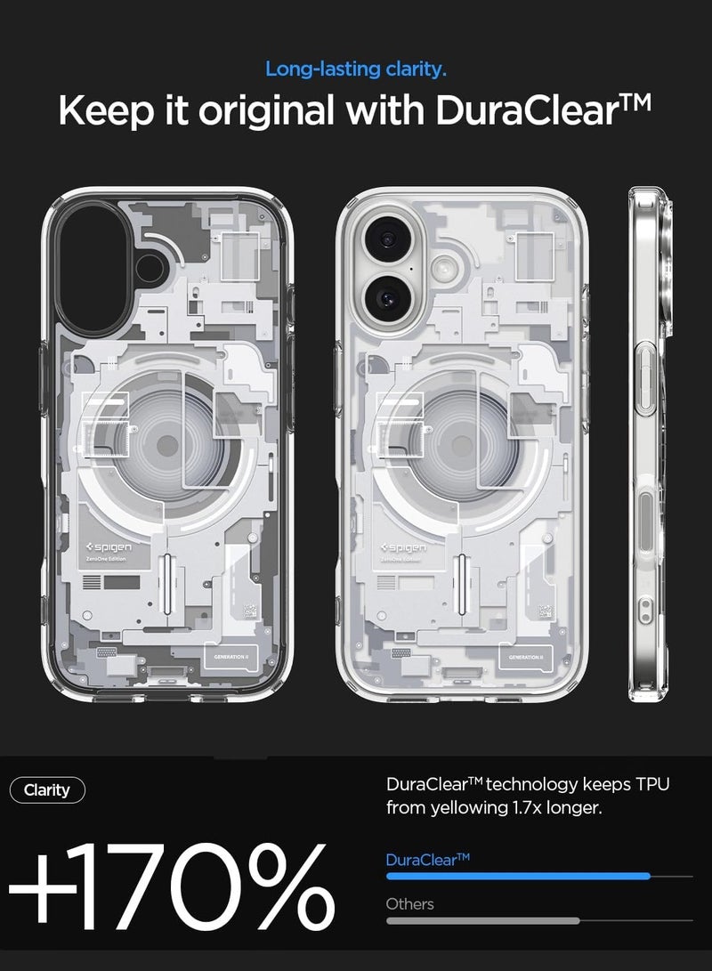 Spigen غطاء هاتف آيفون 17 من ألترا هايبرد ماغ فيت مع ماغ سيف (2025) - زيرو وان أبيض - Image 4