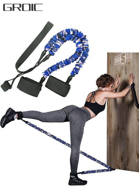 Resistance Band Glute Cord Cable Machine, Ankle Kickback Strap with Resistance Bands for Home Workout Kickbacks Exercises Flexor Training Strap, Resistance Bands and Door Anchor Included