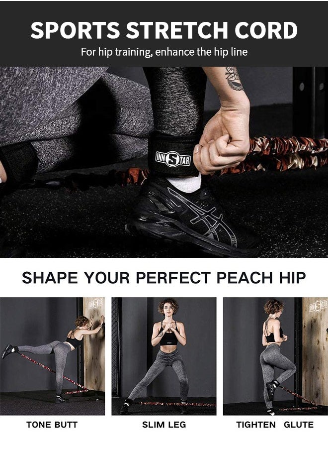 GROIC - Resistance Band Glute Cord Cable Machine, Ankle Kickback Strap with Resistance Bands for Home Workout Kickbacks Exercises Flexor Training Strap, Resistance Bands and Door Anchor Included - Image 1