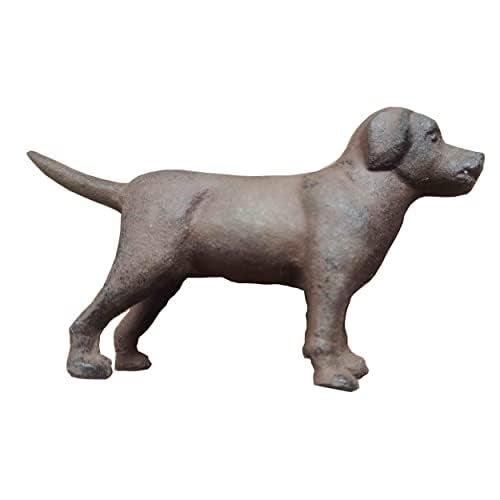 First of a Kind Cast Iron Labrador Dog Statues Vintage Antique Tabletop Cute Labrador Figurine Collectible Gifts in Brown Decorative Cast Iron Lab Doggie Decor Figurines