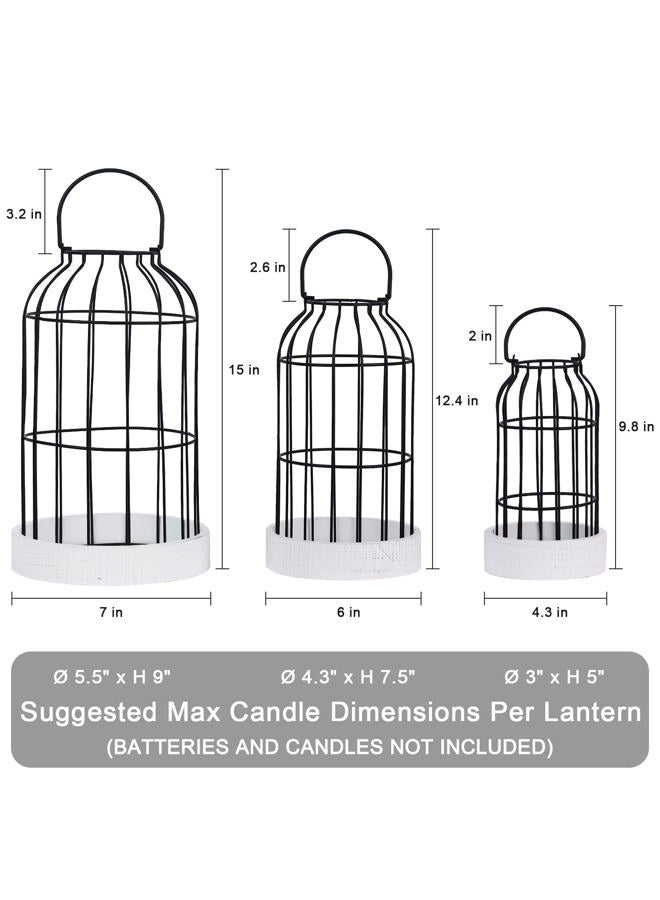 DECORKEY Rustic Farmhouse Lantern Decor Set of 3 Lanterns Decorative Indoor and Outdoor, Fireplace Mantle or Kitchen Dining Table - Modern Upscale Beauty for Home - Image 2