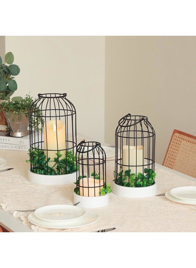 DECORKEY Rustic Farmhouse Lantern Decor Set of 3 Lanterns Decorative Indoor and Outdoor, Fireplace Mantle or Kitchen Dining Table - Modern Upscale Beauty for Home - Image 5