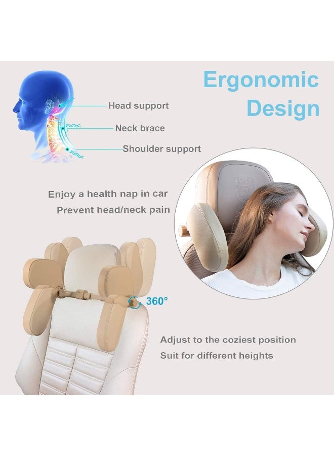 Heapany Car Headrest Pillow, Head Support Neck Pillows, Roadpal Adjustable Sleeping Headrest for Kids Adults Travel - Image 2
