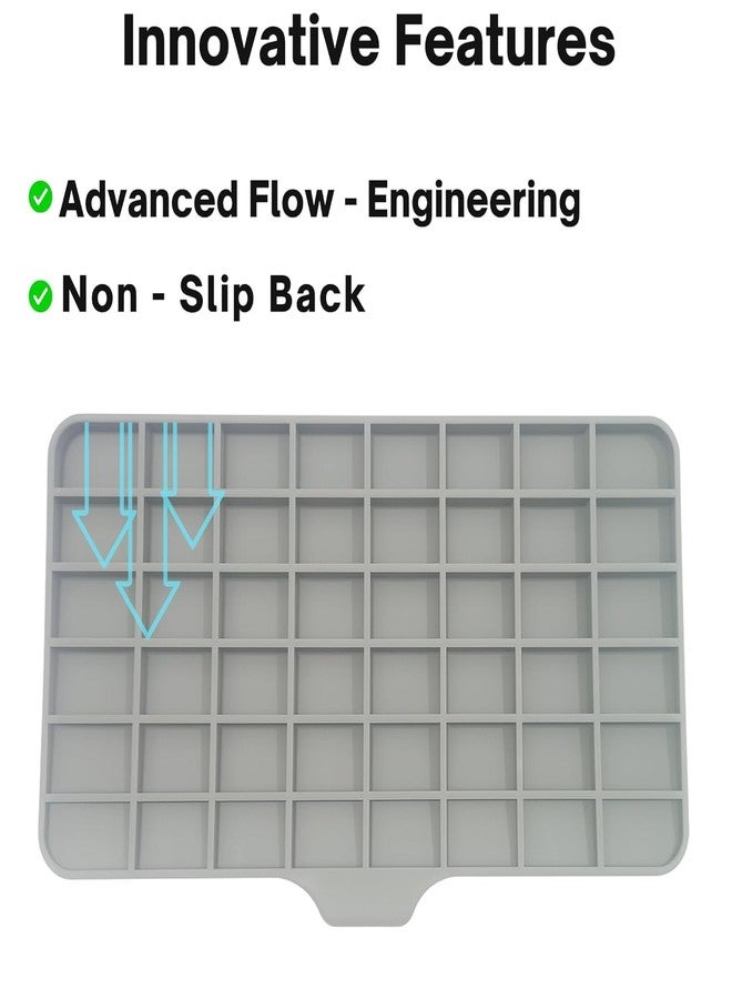 UMANATH Silicone Kitchen Sink Mat & Organizer – Fast-Drying Faucet Drip Pad | Non-Slip Sink Tray for Soap, Sponge & Scrubber Storage - 1 - Image 3