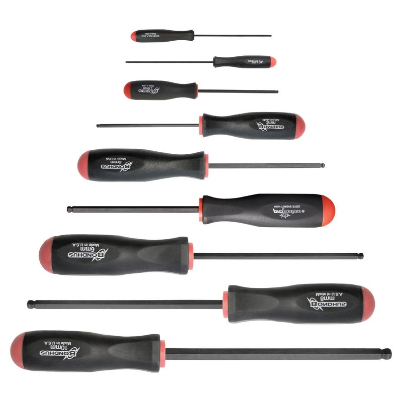 Bondhus 10699 Set of 9 Balldriver Screwdrivers, ProGuard Finish, sizes 1.5-10mm - Image 1